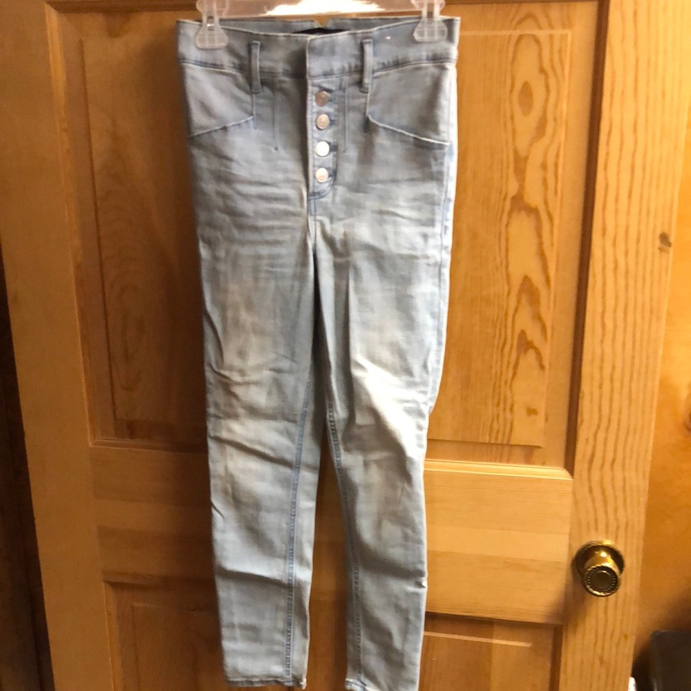 Light Wash High-Waisted Button-Fly Jeans